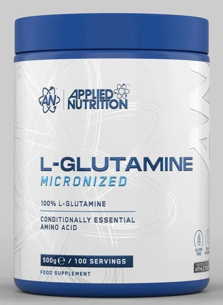 Applied Nutrition L Glutamine Powder - Amino Acid, Muscle Strength & Recovery, Boosts Immune System, Unflavoured (500g - 100 Servings) - Image 1